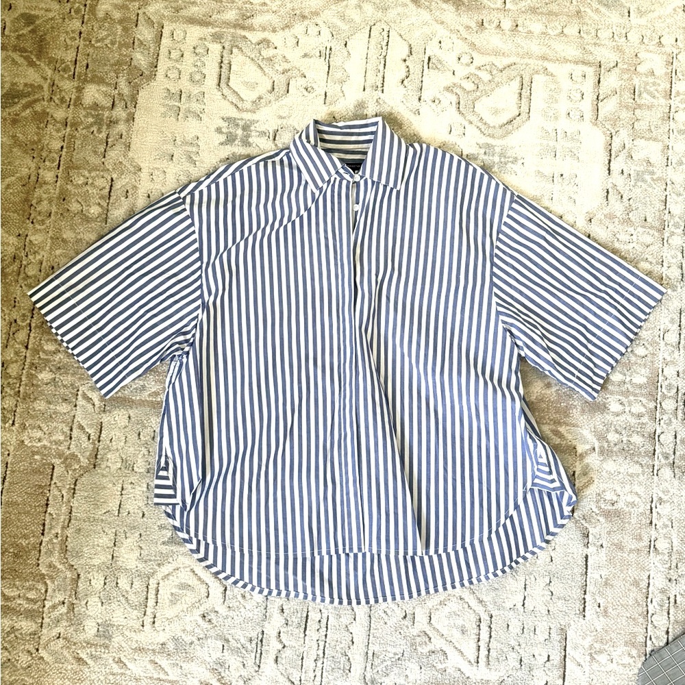 French Connection Oversized Stripped Button Up Top (XS)